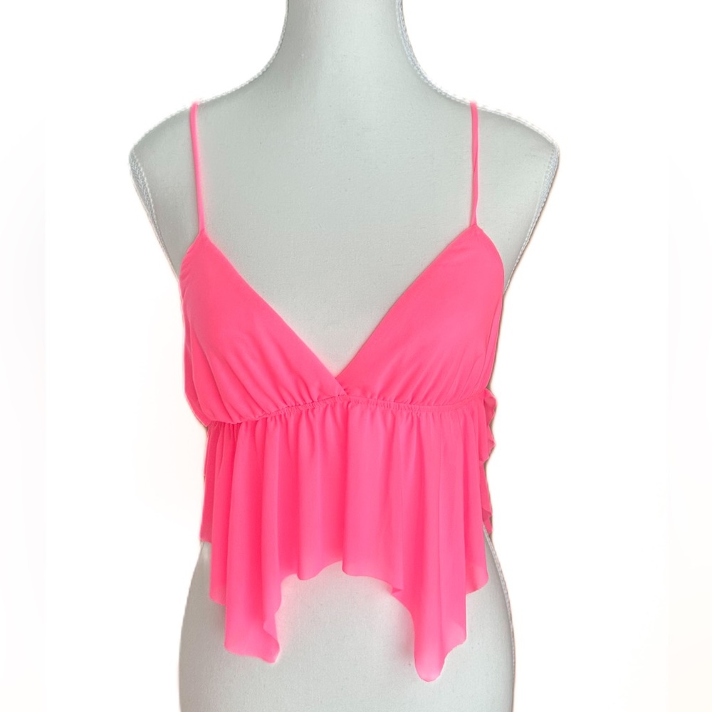 Urban outfitters neon pink spaghetti strap open back summer top camisole. Small